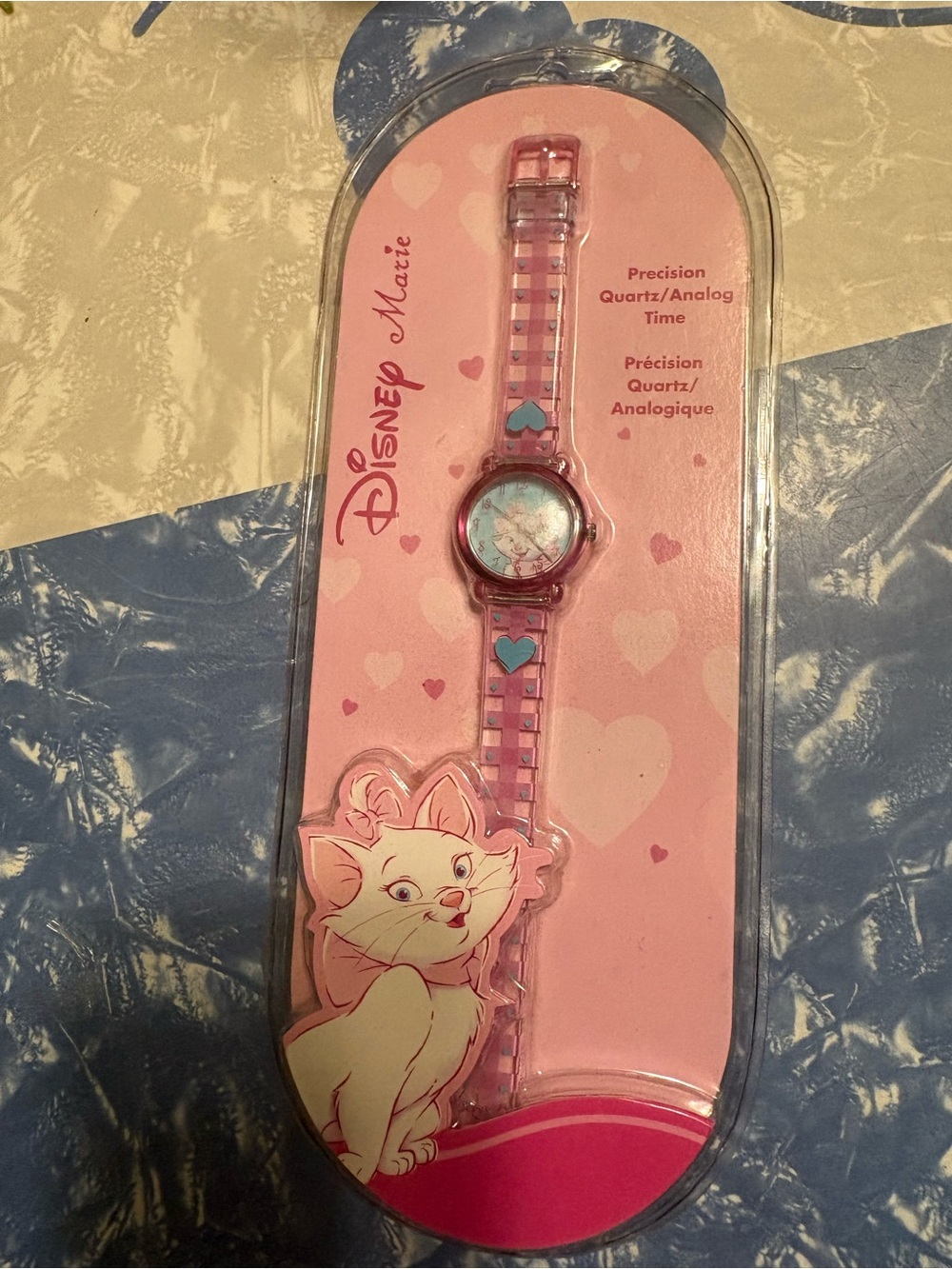 Disney Pink Aristocats Marie Heart Accent Analog Watch NEW IN BOX